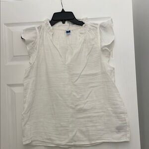 White Ruffled Sleeve Women's Top by old navy